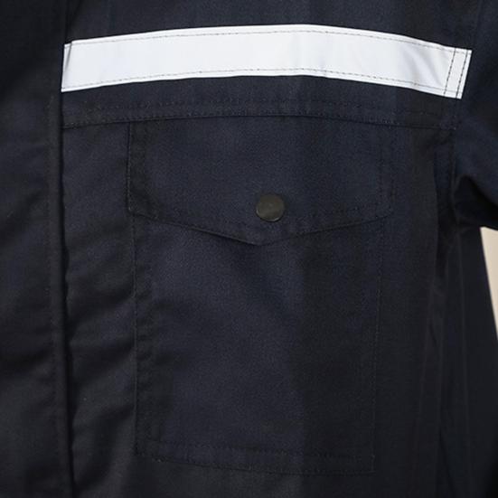 1 Set Men Coat Pants Reflective Solid Color Two Piece Set Autumn Welding Suit Auto Car Repairmen Workshop Mechanic Clothing