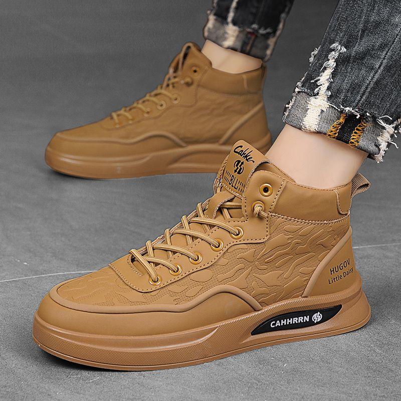 Men's 2026 Spring Autumn High Top Lace Up Casual Sneakers Vintage Versatile Anti Slip Durable Work Trendy Fashion Shoes