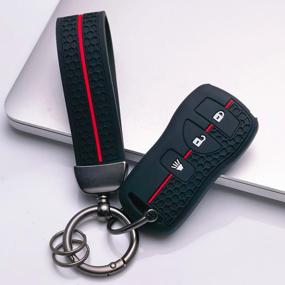 Key Fob Cover for Nissan Sentra Altima Rogue Maxima Murano Pathfinder Versa Kicks with Keychain Anti-Scratch Guard Shockproof Protection