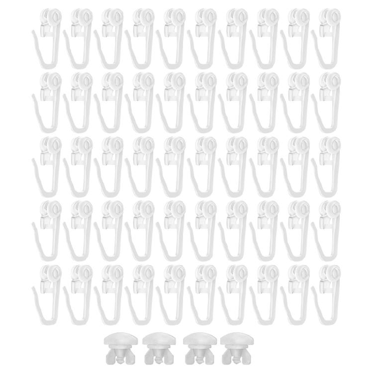 54Pcs Curtain Lock Curtain Roller Inner Rails,End Lock Curtain Rails,Curtain Rails Stoppers for Rails Systems