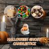 2025New Halloween Ghost Candle Holder Ceramic Candlestick Holder Spooky Decoration Gothic Tabletop Centerpiece for Party Bedroom