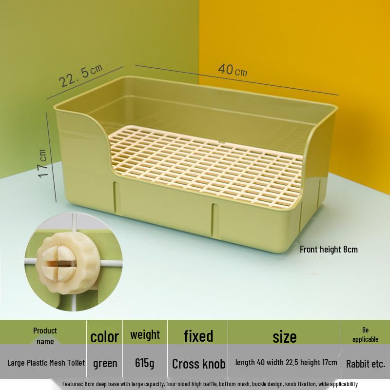 

Большой лоток для кроликов и морских свинок с защитой от брызг и сетчатым дном