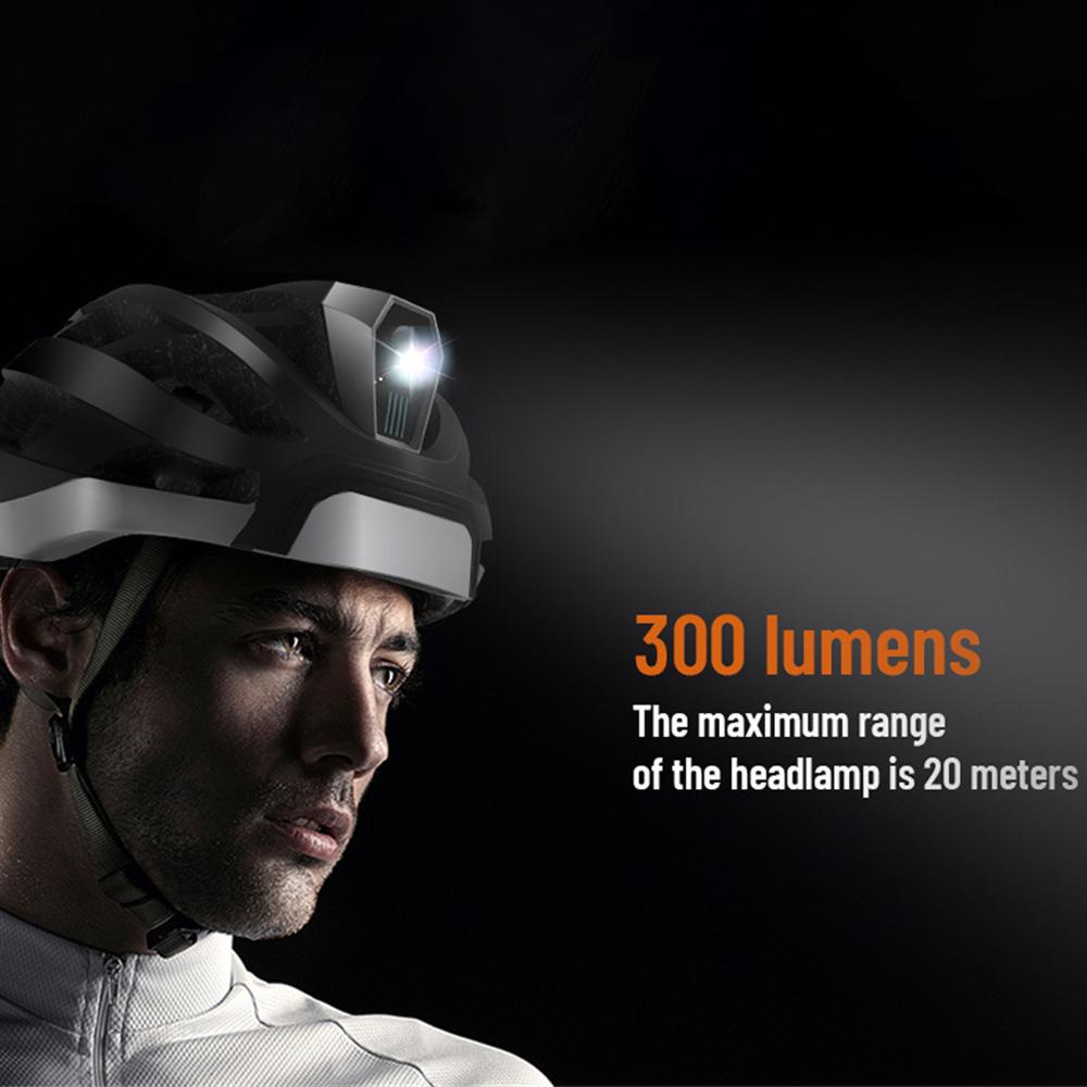 Smarter Fahrradhelm, Fahrradhelm für Männer/Frauen mit Scheinwerfer, Rücklicht, SOS-Notfallalarm und