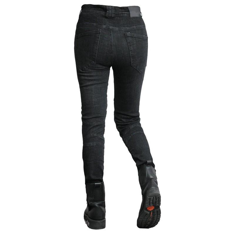 Womens Motorcycle Jeans Retro Biker Riding Pants With Protective Pads Cycling