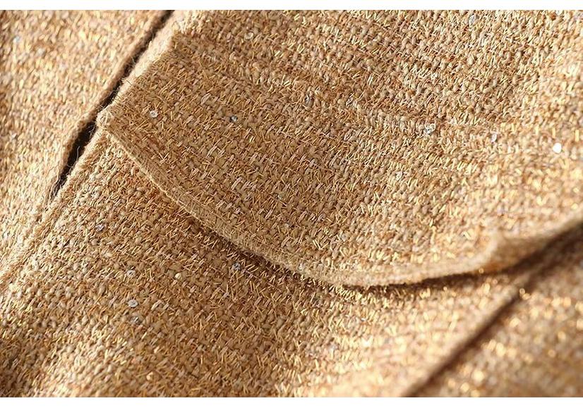 Elegante Chaqueta de Mujer para Otoño/Invierno con Lentejuelas y Cuentas: Diseño de Nicho de Moda Transfronteriza
