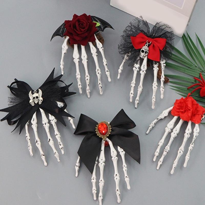 1PC Plastic Skull Hand Hairpin Secure Grip For Halloween Costumes Themed Event And Creative Outfit Styling