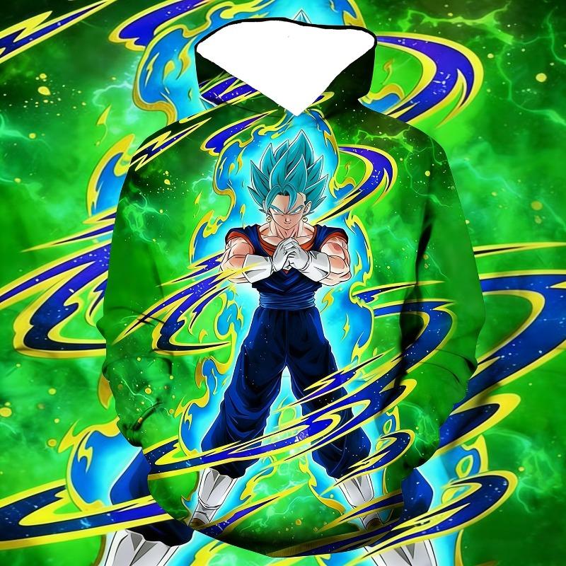 2025 Horký výprodej Trendová Hip-Hop mikina s kapucí Děti Dospělí Dragon Ball Bojový oblek 3D potisk Mikina Sportovní mikina Vrchní oblečení