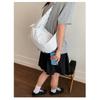 Cute Polka Dot Drawstring Crossbody Bag Korean Style Fashionable Shoulder Handbag Trendy Water Dumpling Bag for Women KTB