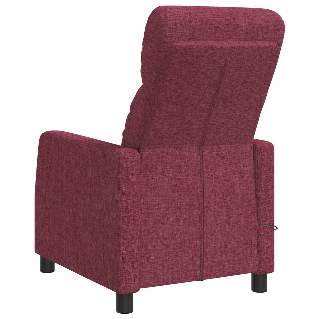 Massage Recliner Wine Red Fabric
