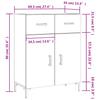 Sideboard High Gloss White 69.5 X 34 X 90 Cm Engineered Wood