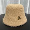 Bucket hat plush hat female winter cute bear rabbit fur bucket hat winter warm washbasin hat female