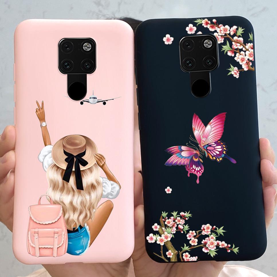 For Huawei Mate 20 6.53" Case Butterfly Luxury Flower Soft Silicone Cover For Huawei Mate20 HMA-L29 Bumper Phone Case Shockproof