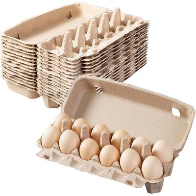 3PCS Kraft Paper Egg Cartons Natural Pulp Egg Tools New Egg Cartons Holds  Household