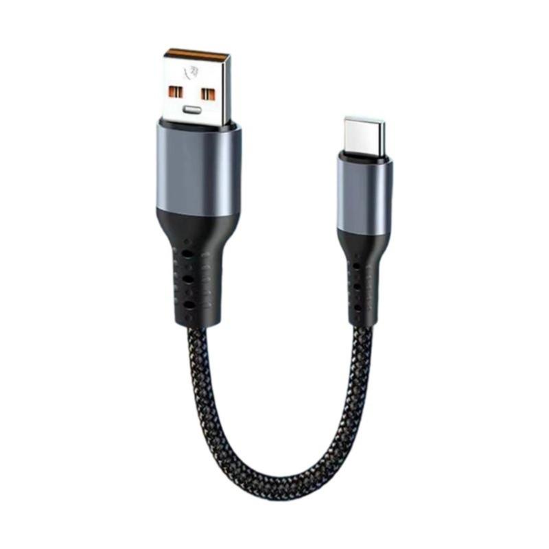 25cm 66W 90 Degree Elbow Short Cable USB/USB C To Type C Fast Charging Data Cord for Power Case Camera Mobile Phone