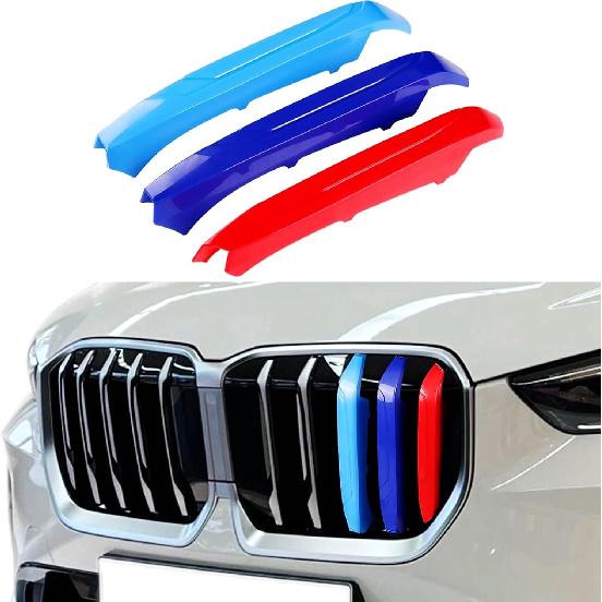 Tricolored Grille ert Trims Compatible with BMW 2016- X1 Accessories for Sport 8-Beams Kidney Grille