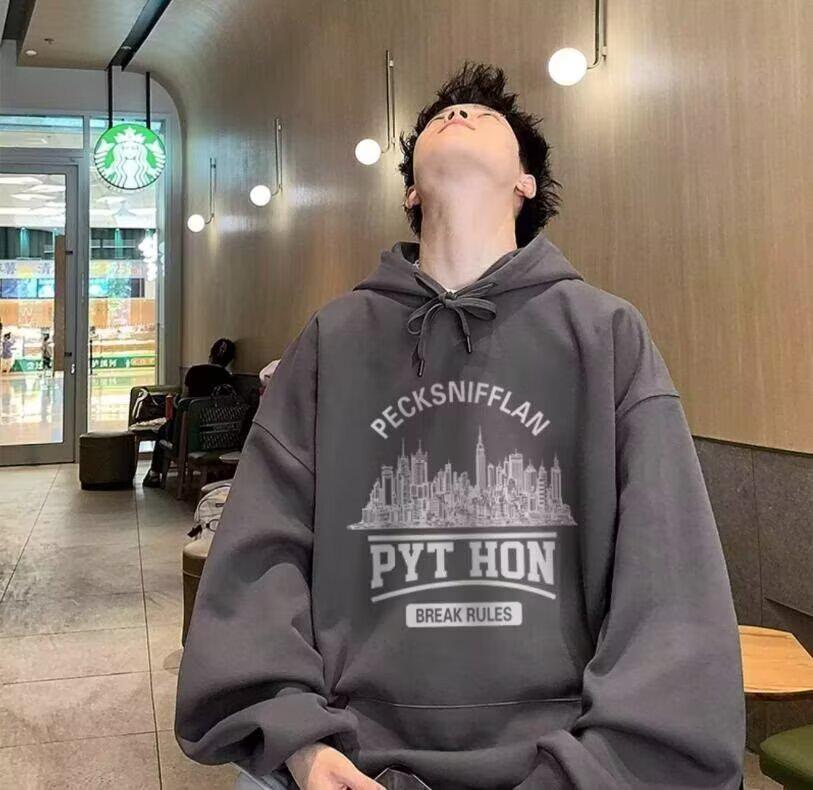 Men s 2025 Winter Japanese-Style Loose-Fit Round Neck Casual Hoodie 3XL