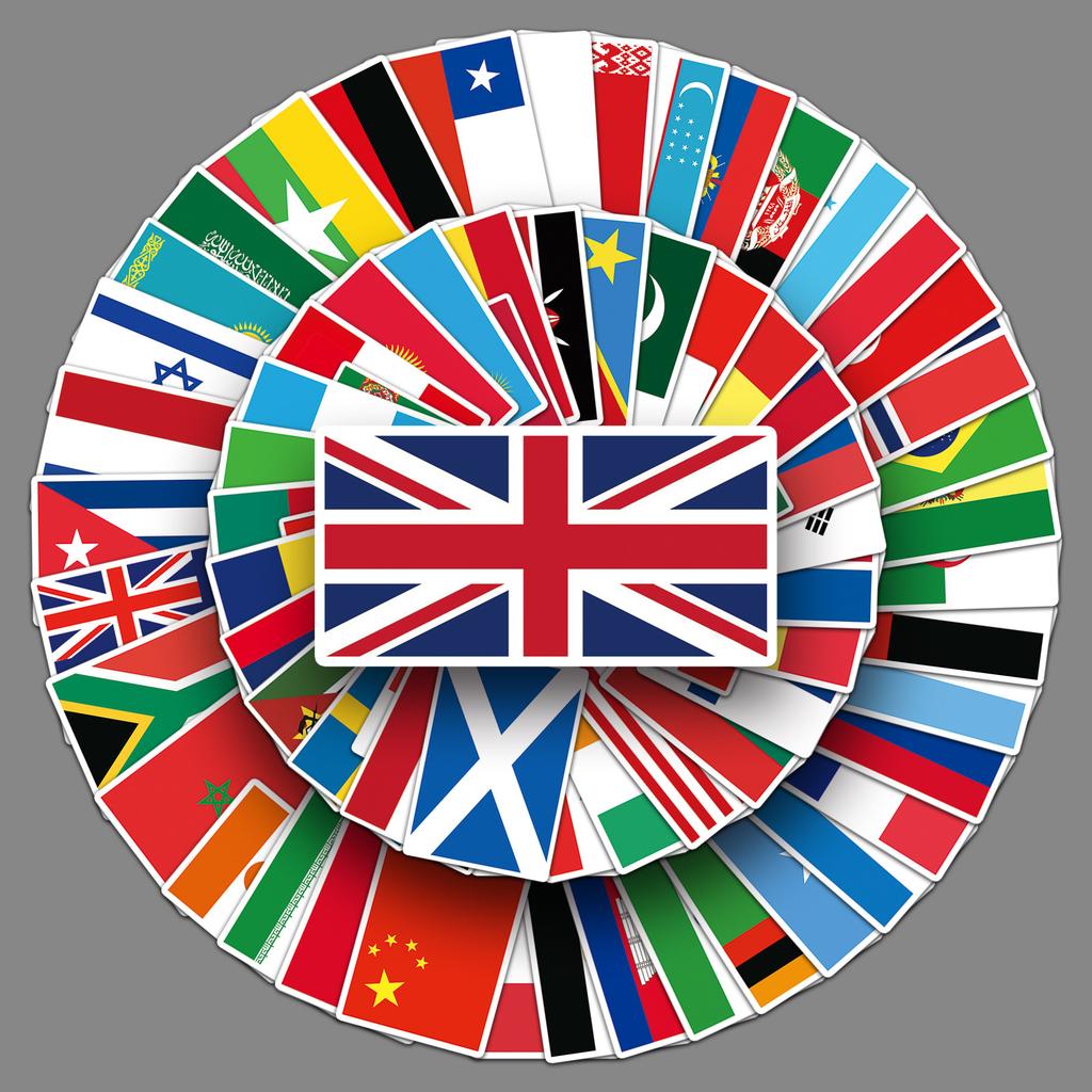 105 Einzigartige Nationalflaggen Auto Graffiti Personalisierte Gepäck Gitarre Roller Computer Dekorationen Handy Aufkleber