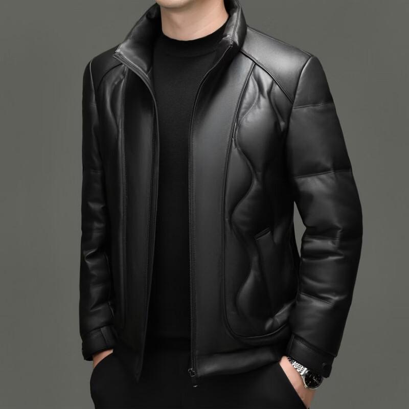 Hengyuanxiang Men's Genuine Sheepskin Leather Jacket