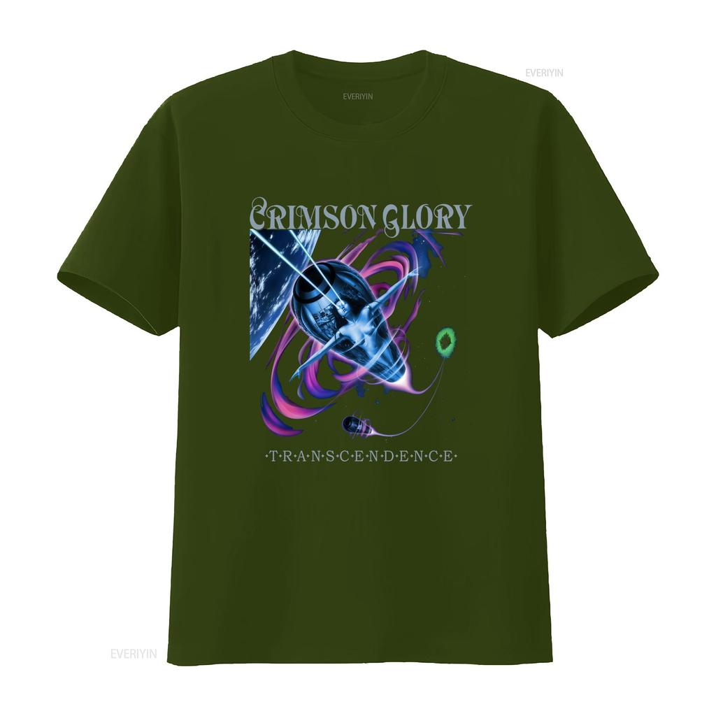 Vintage Heavy Metal Crimson Glory Transcendence Album Sci Fi Space Print Casual T Shirt vintage Washed Slightly Unisex Stylish