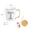 1 Stück Europäische Goldbuchstaben Keramiktasse Liebhaber Frühstück Kaffeetasse Milchtee A-Z Buchstabe Männer Frauen Kreativer Becher