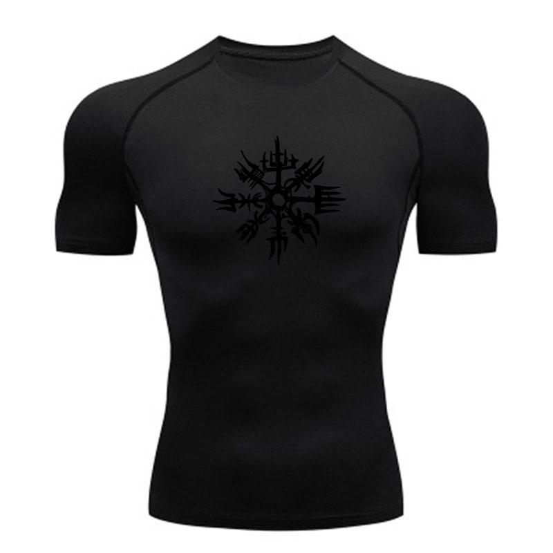 Men's Compression Athletic Workout T-Shirt, Norse Viking Run