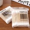 30/90pcs Makeup Cotton Swab Disposable Longer Cotton Swab Brush Lint Free Micro Brushes Wood Cotton Swab Brush Make Up Brushes