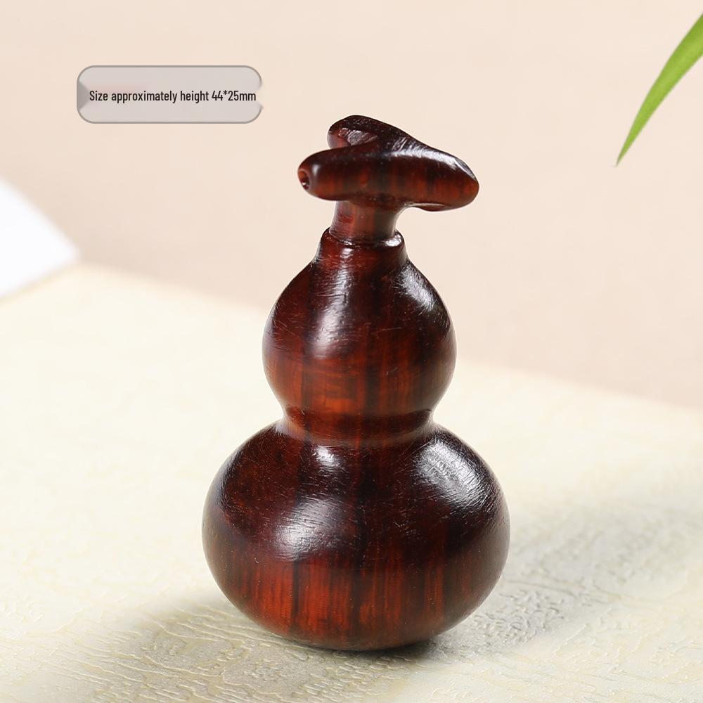 Red Sandalwood Gourd Handheld Ornament - Green Sandalwood Fu Lu Wooden Pendant Craft