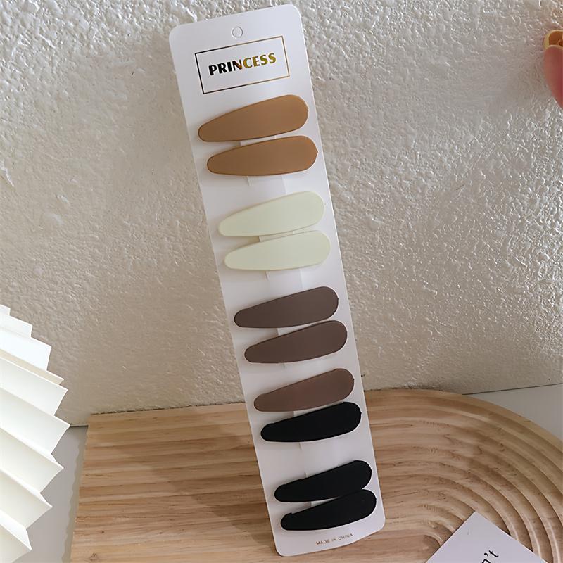 10pcs Fashion Coffee Color Geometric Waterdrop Square Ornament Hair Clips For Women Girls Sweet Hairpins Kids Hair Accessories