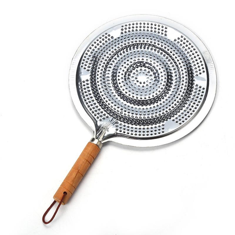 Metal 21Cm Cook Ring Heat Insulating Mats Kitchen Utensils Wooden Handle Stove Pan Gas/Electric/Induction Cooker Heat Diffuser