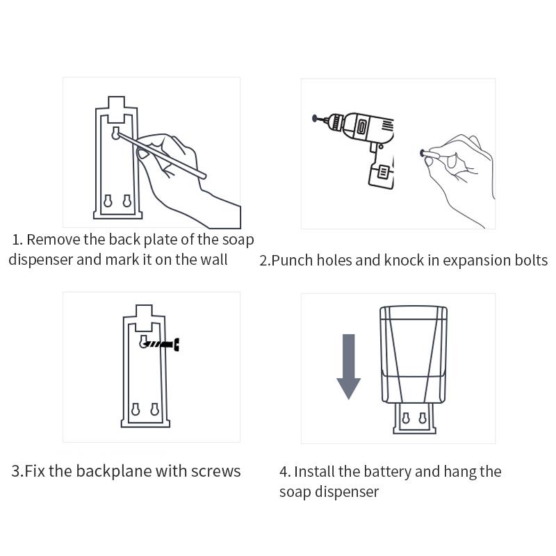 Soap Dispenser Automatic 400ML Electric Soap Dispenser Sensor Infrared Foaming Hand Washer Soap Dispensers For Bathroom 3588
