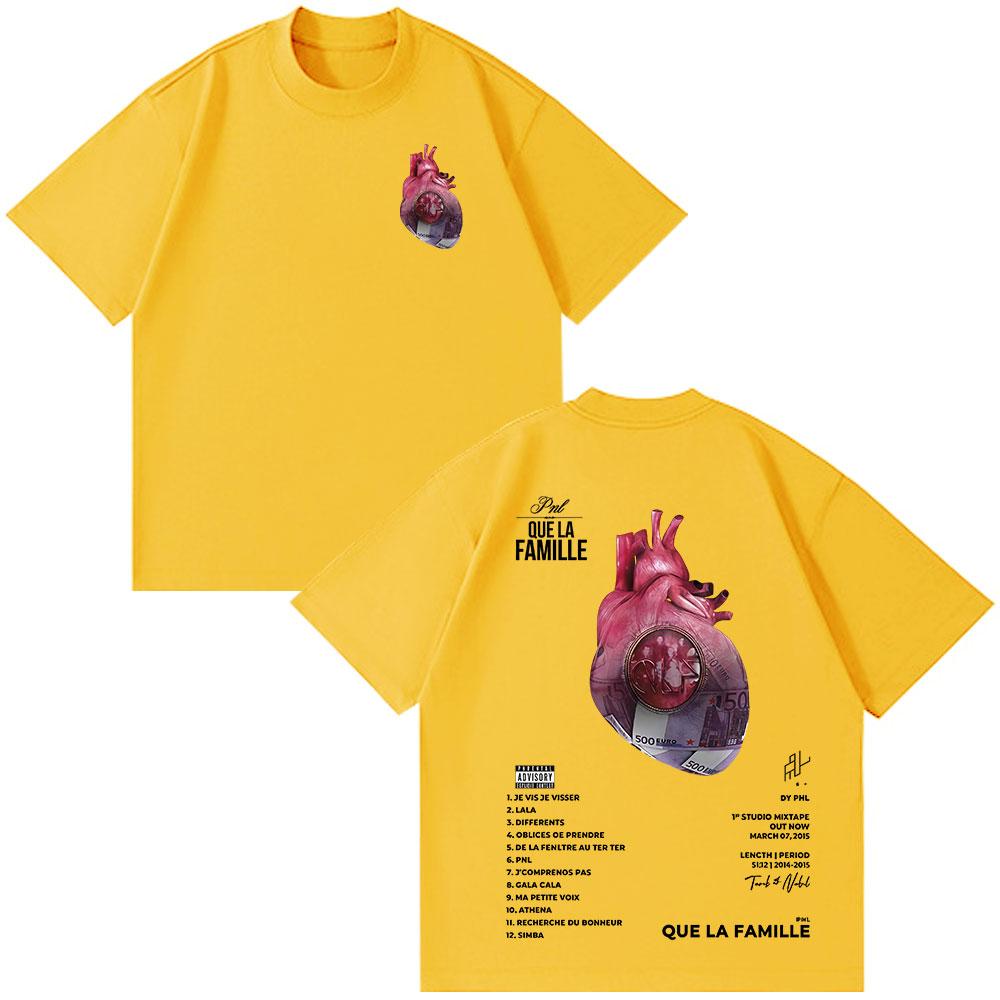 Francouzský rapper PNL Que La Famille Le Monde Chico tričko pánské dámské hip hopová móda trička s krátkým rukávem bavlněná trička s kulatým výstřihem