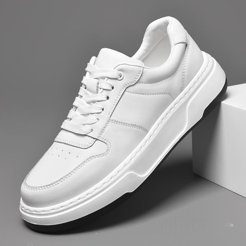 

FashionMen shoes lace up Soft Genuine Leather Casual Outdoor Shoes black white Breathable Adult Anti Slip Camping Footwear Male shoes 10 белый