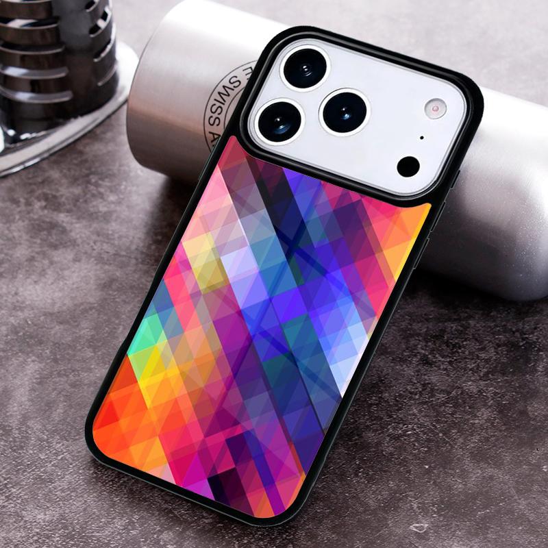 Geometric Stripy Triangle Phone Case for iPhone 17 16 15 Pro Max Air 14 13 12 11 Plus Shockproof Cover