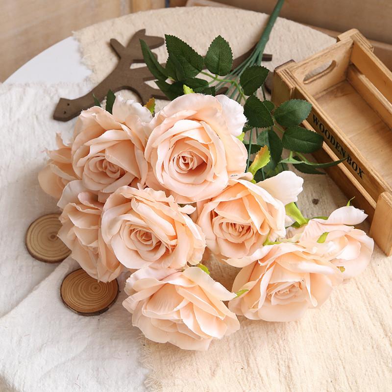 Geprägtes Rosenstrauß Seidenblume Für Hochzeitsdekoration Und Home Styling