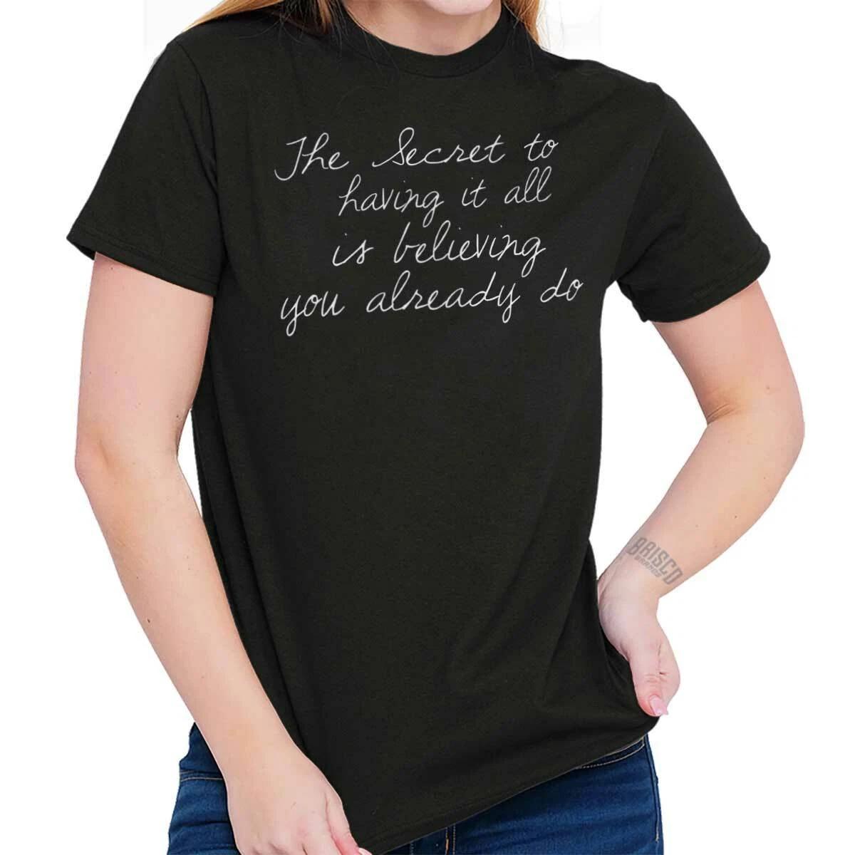 Secret To Having It All Good Vibes Fashion Womens Crewneck T Shirt Tees Tops S