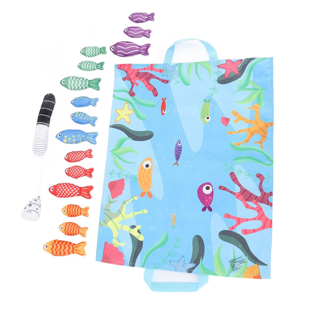 Cloth Fishing Game Hook and Loop Educational Color Matching Soft Fabric Fishing Toys for Toddlers