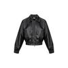 Frühling Herbst Cool Übergroß Kurz Schwarz Weiche PU Jacke Herren Reißverschluss Vintage Kleidung