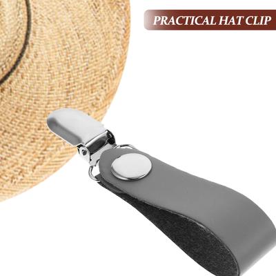 2Pcs Magnetic Hat Clip for Travel Secure Grip PU and Metal Clip for Hats Bags Outdoor Sports Windproof Portable Design