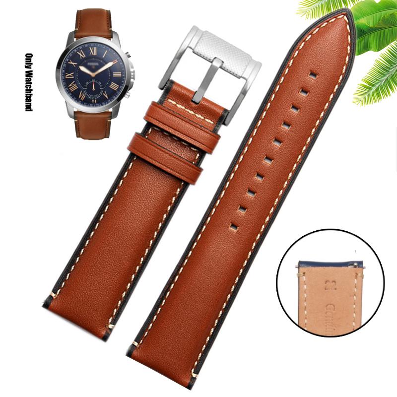Genuine Leather 22mm Watch Strap for FOSSIL FS4835/FS5237/ME3052/FTW1114 Cowhide 20mm Watch Band Replace Waterproof Bracelet Men