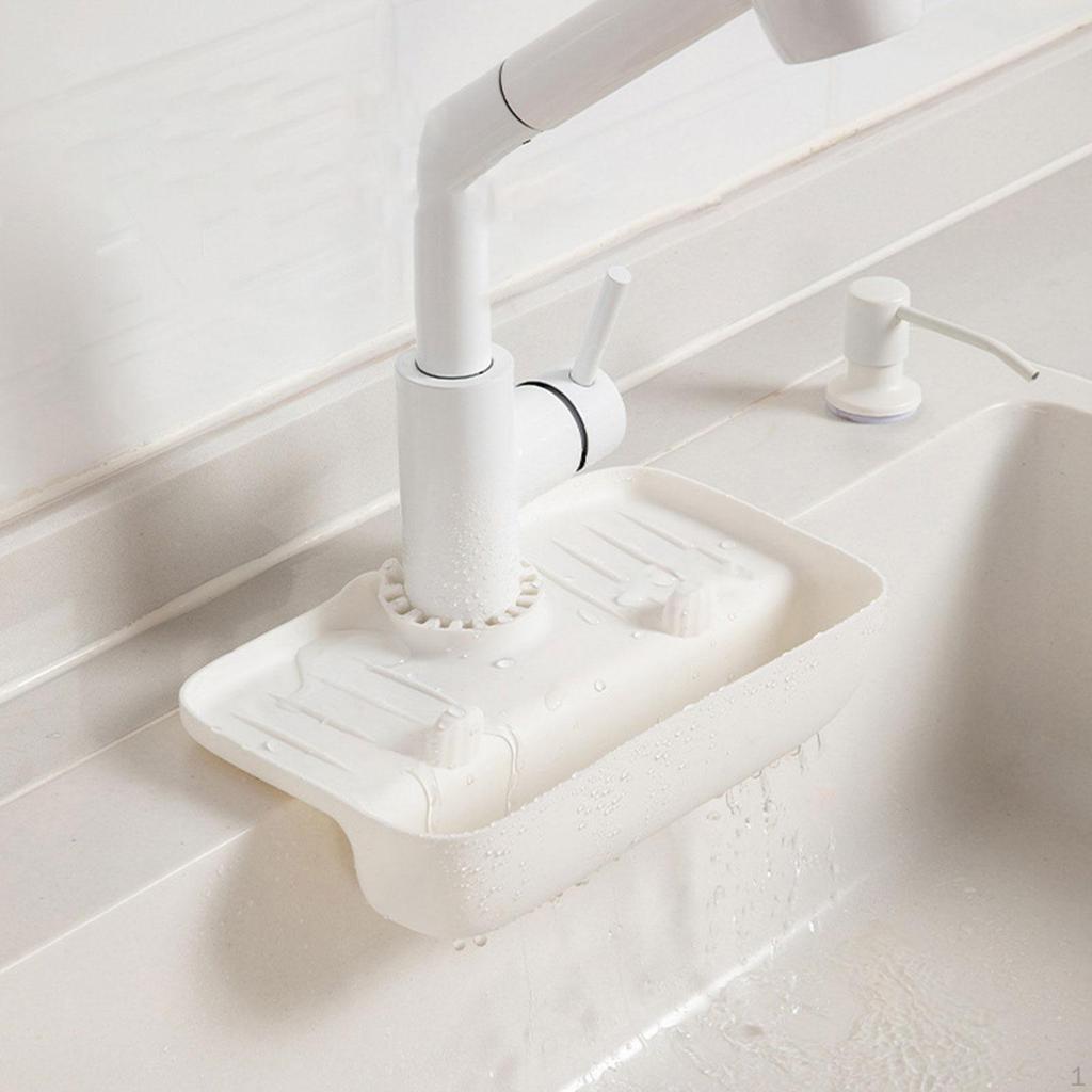 Faucet Mat for Kitchen Sink Handle Catcher Tray Easy Install Bathroom Accessories Storage