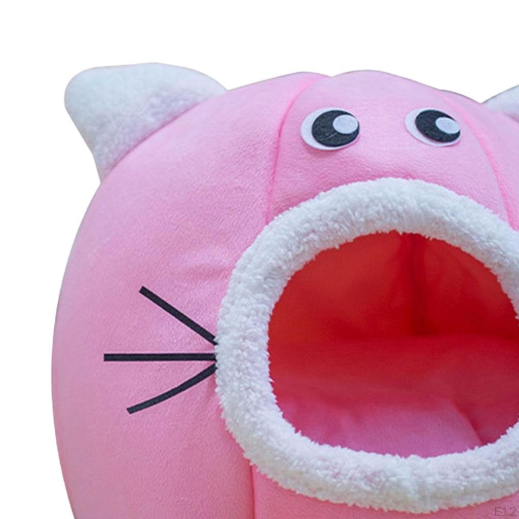 Self Warming 2 In 1 Foldable Cave House Animal Shape Nest Pet Sleeping Bed for Cats and Small Dogs