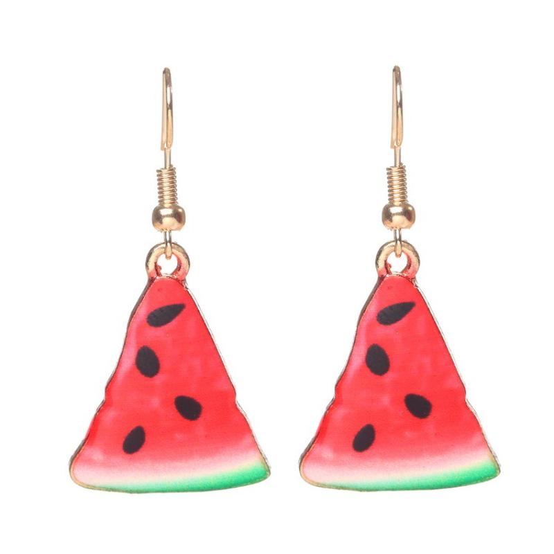 

Летние свежие фруктовые серьги: Арбуз, клубника, лимон - по-корейски E8003