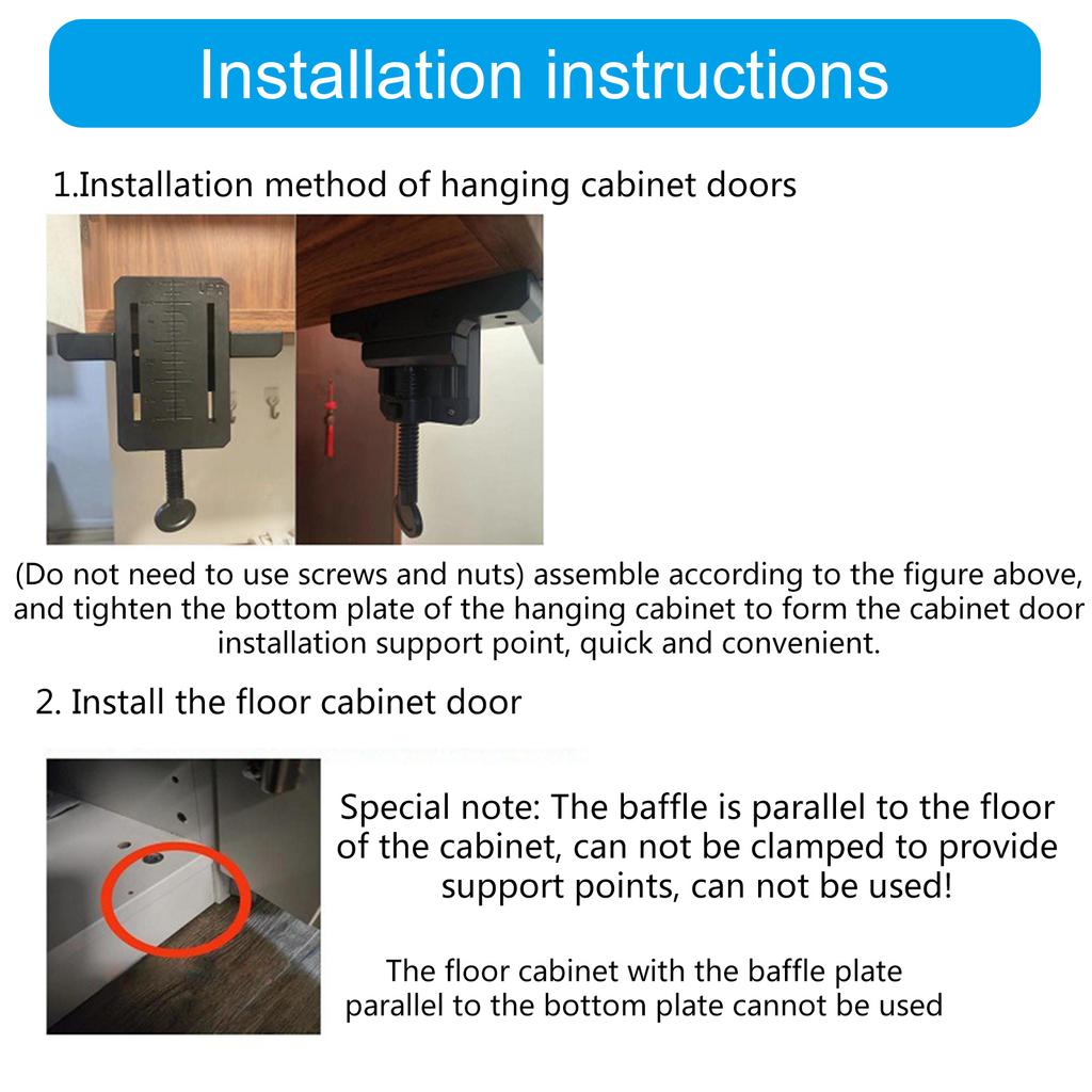 Montáž dvířek skříně Polohovací svorka Skříňky Držák rámu Montážní přípravek Vyhledávač instalace dvířek PVC