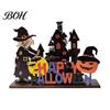 Unique Wooden Crafts for Halloween Table Centerpiece, Decorative Sign Ornaments, 3D Layered Gnome Pumpkin Skeleton Desktop Signs Witch Castle