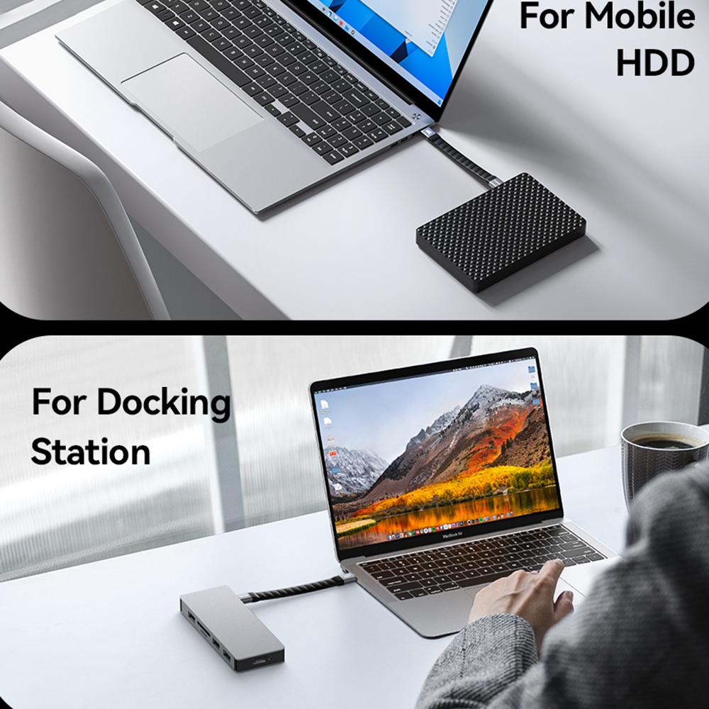 ESSAGER 0.125m 240W USB4.0 Full Function Data Cable Type-C To Type-C Charging Cord 40Gbps High Speed Transfer