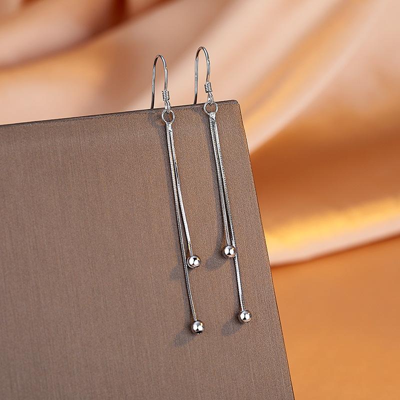 

Bead Earrings, Earrings, Women S Fashion, Niche Personality, Long Tassels, Earliners, Temperament, Tassel Design платиновый