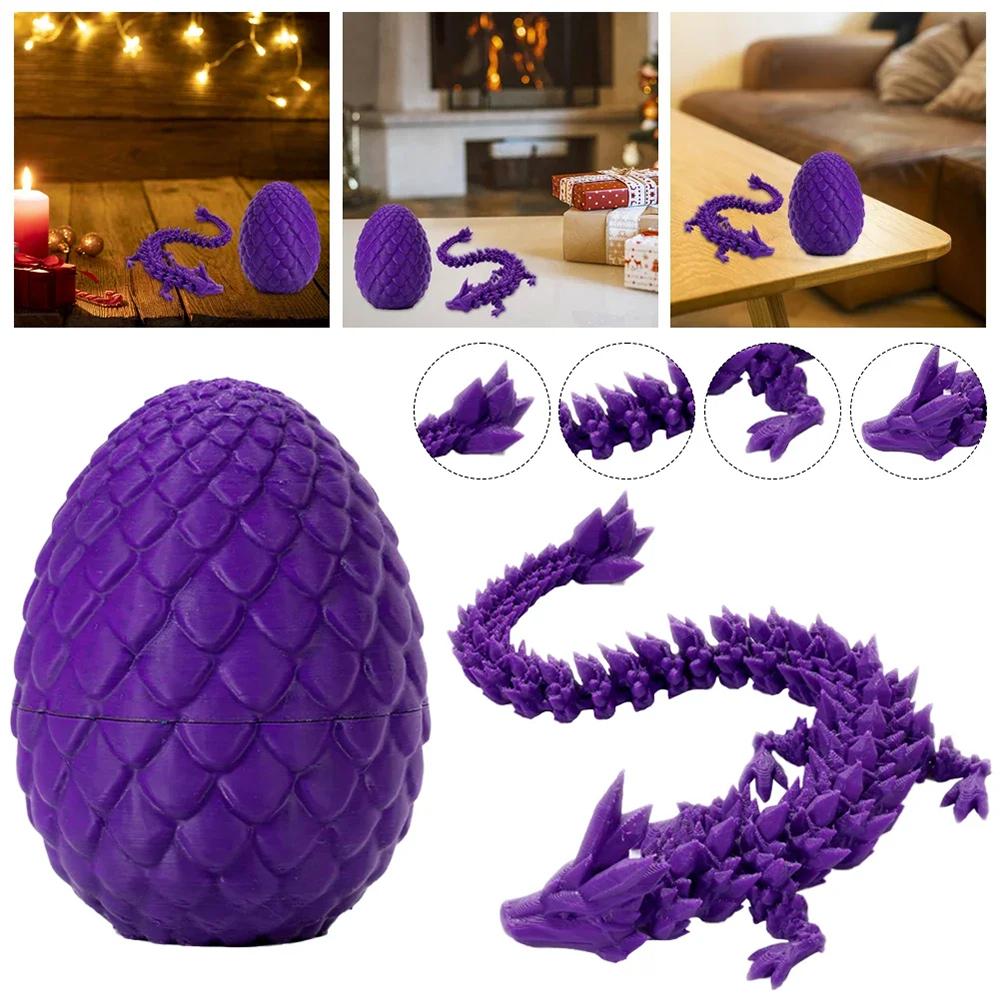Crystal Dragon 3D Printed Articulated Dragon Crystal Dragon Fidget Toys  For Home Decor