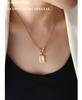18K Gold-Plated Geometric Necklace with OT Buckle and Zircon Inlays