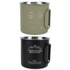 400ml Outdoor Camping Mug Stainless Steel Camping Water Cup with Foldable Handle for Coffee Milk Juice Tea Other Cold Hot Drinks