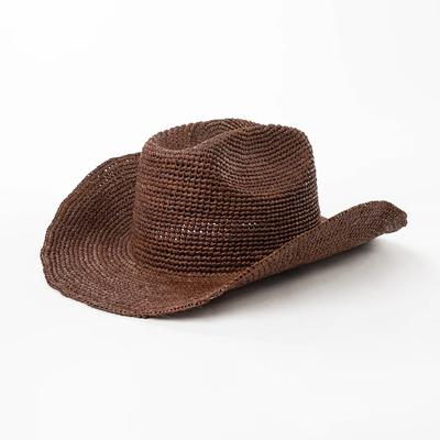 Přírodní rafiový kovbojský klobouk pro ženy muže letní klobouk se širokou krempou sluneční klobouk venkovní prodyšné plážové kšiltovky designérský